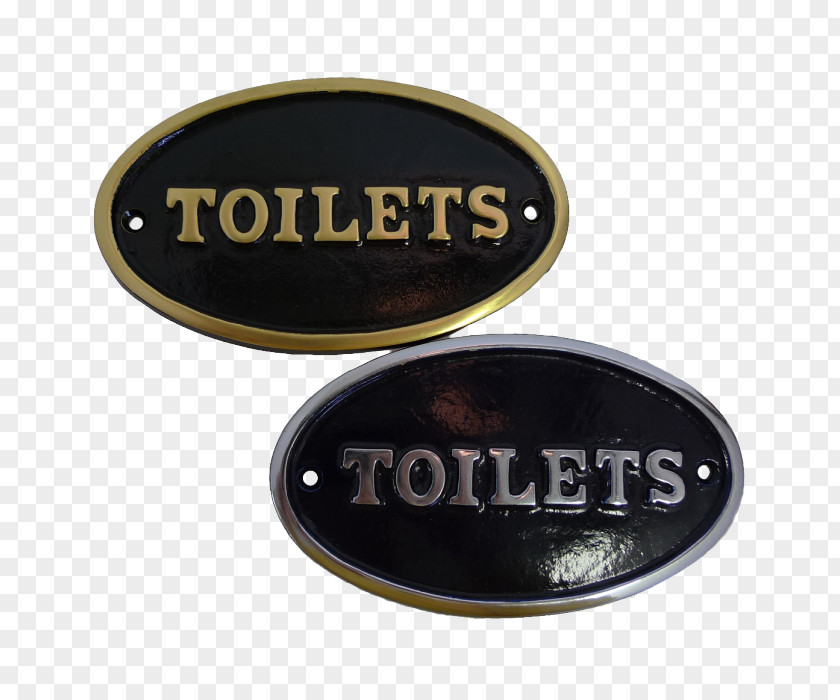 Brass Label Sign Toilet Font PNG