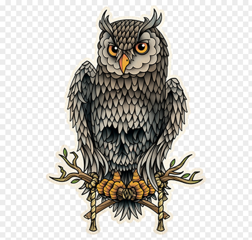 Skull Rock Owl Old School (tattoo) Flash Tattoo Artist PNG