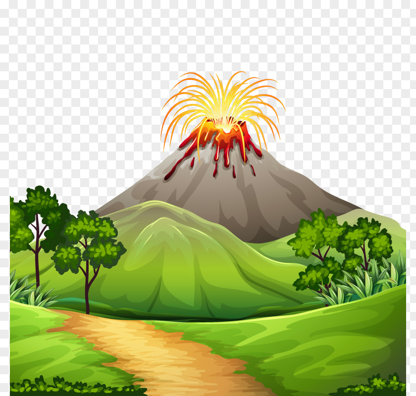 Vector Volcano Eruption Lava Stock Photography Clip Art PNG
