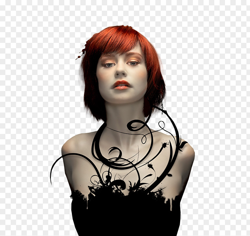 Woman Бойжеткен Bust Hair Coloring Red PNG