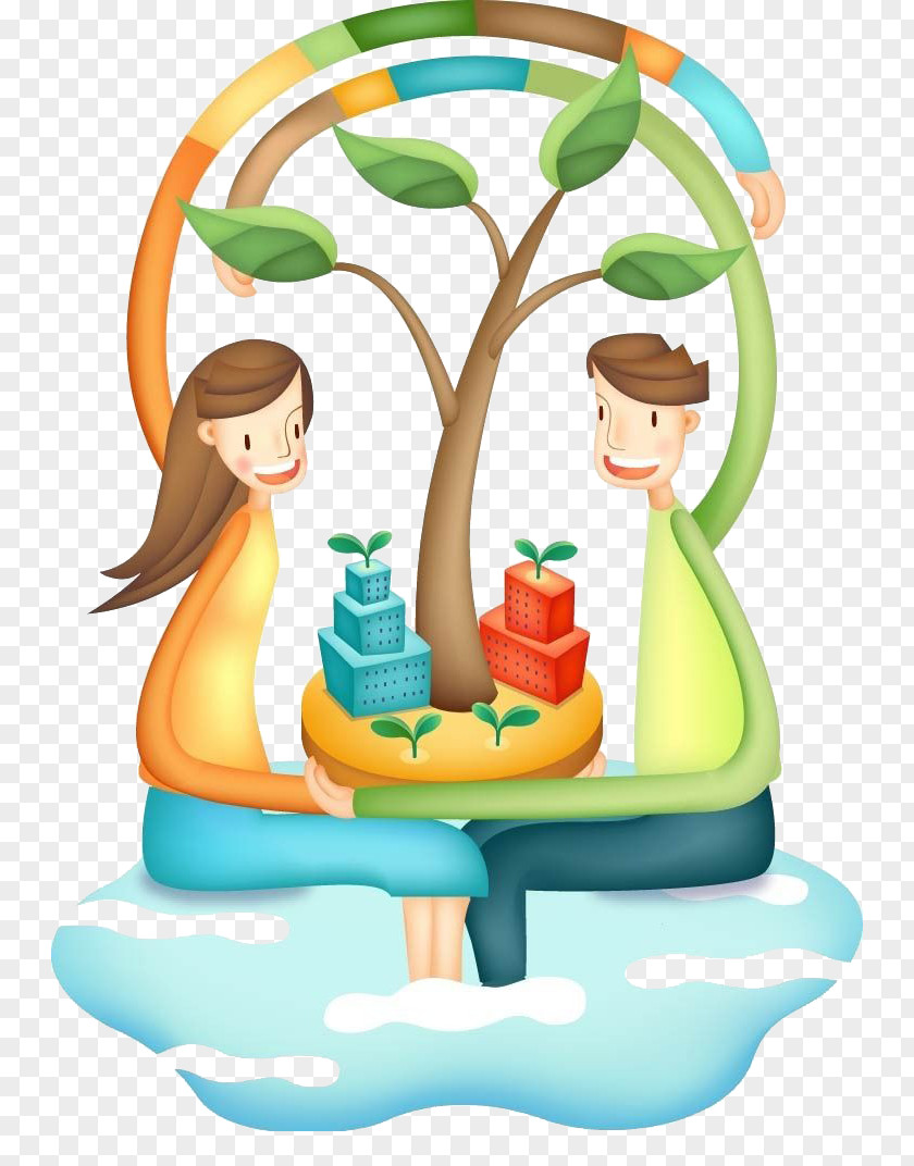 Cartoon Couple Illustration PNG