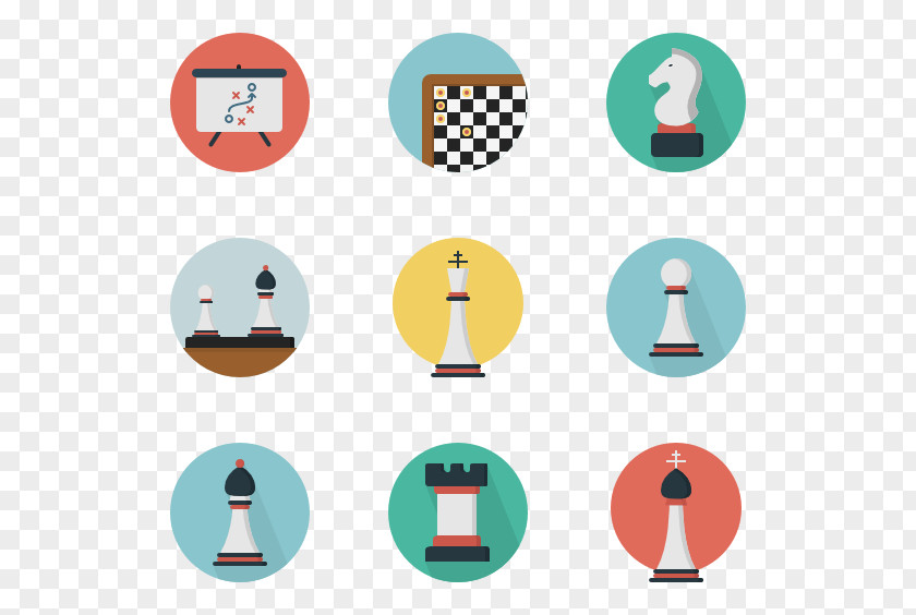 Chess Game Flat Design PNG