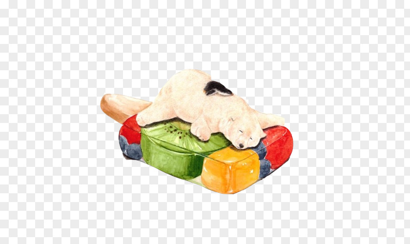 And Polar Bears Fruit Popsicles Creative Combination Bear Kitten Food Illustration PNG