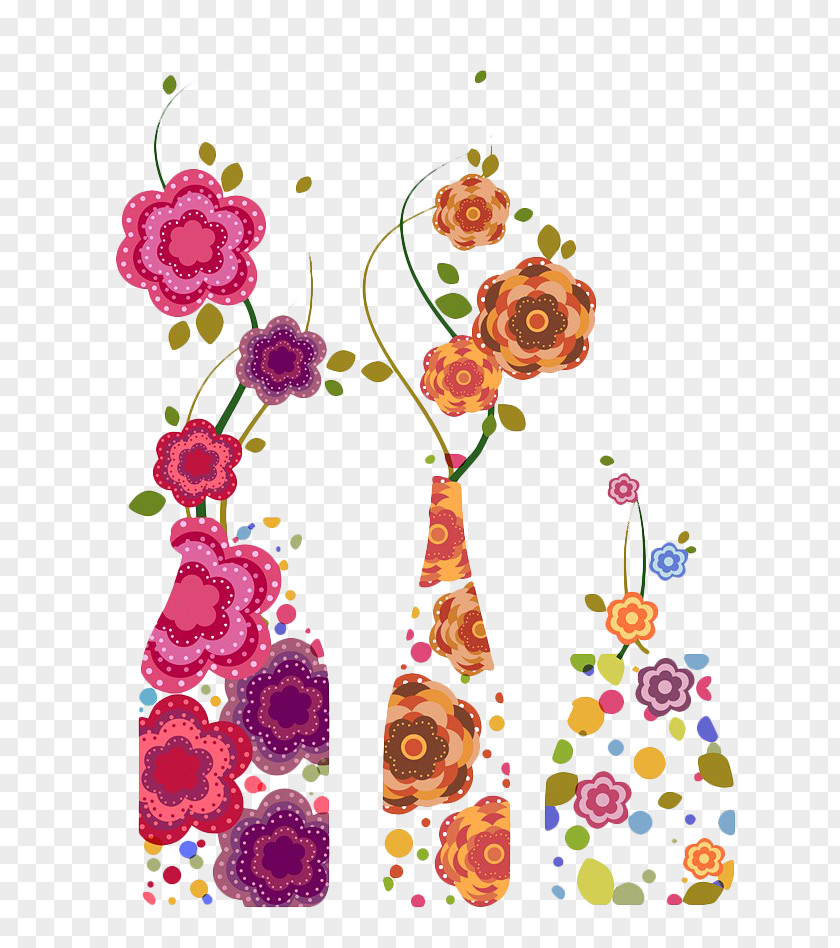 Hand Painted Floral Illustrations Vase Flower PNG