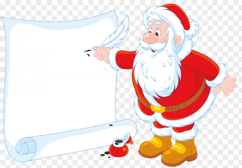 Pouring Santa Claus Writing Clip Art PNG