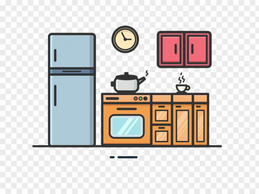 Colorful Illustration Creative Kitchen Drawing PNG