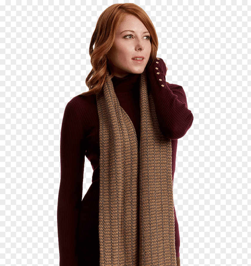 Women Scarf Neck Outerwear Stole Maroon PNG