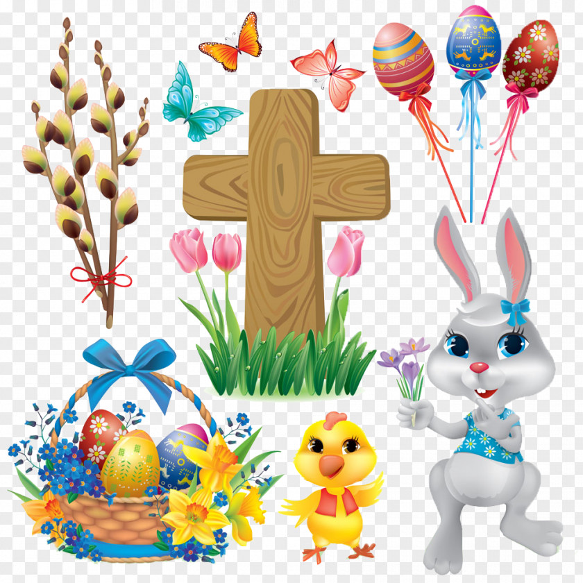 Creative Easter Bunny Christian Symbolism Clip Art PNG