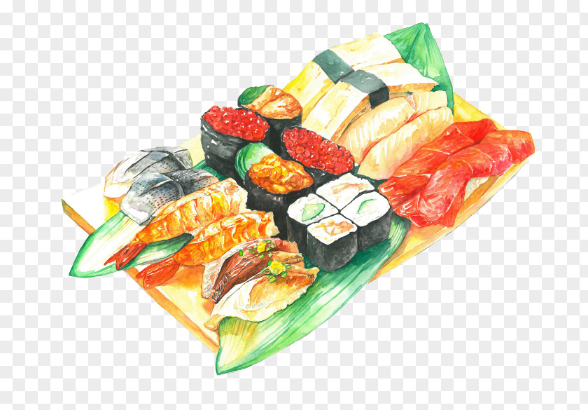 Hand-painted Pattern Sushi Japanese Cuisine Onigiri U7f8eu5473u65e5u672cu58fdu53f8 PNG