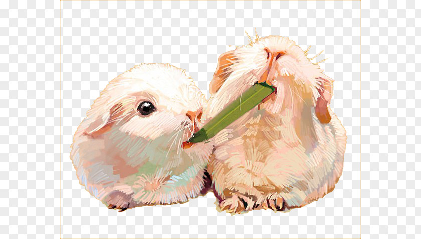 Pet Rat Rabbit Watercolor Painting Cartoon PNG