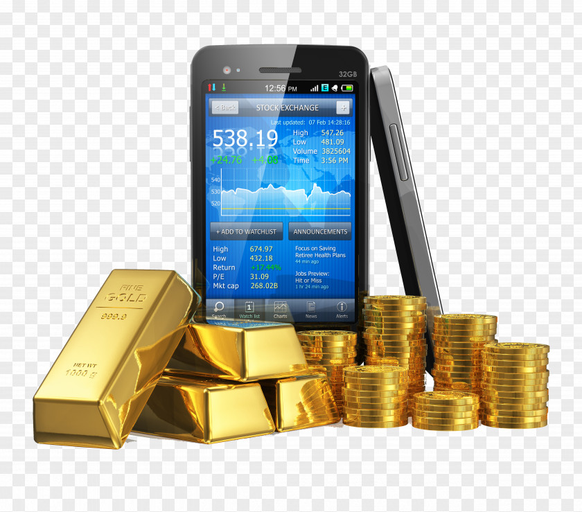 Gold Phone As An Investment Foreign Exchange Market Trader Bullion PNG