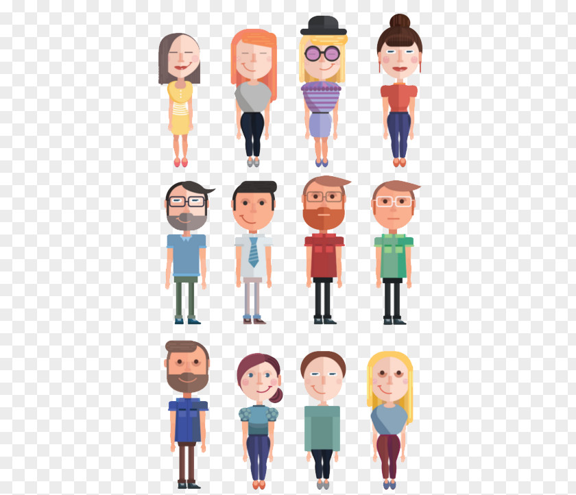 People Group PNG group,cartoon,hand painted clipart PNG