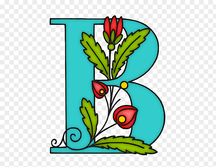 B Alphabet Letter Floral Design Ch Font PNG