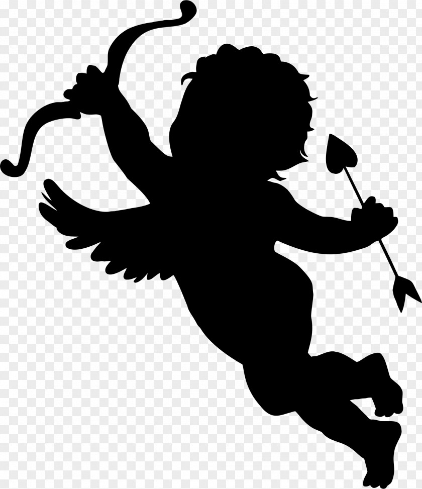 Cupid Cherub Silhouette Clip Art PNG