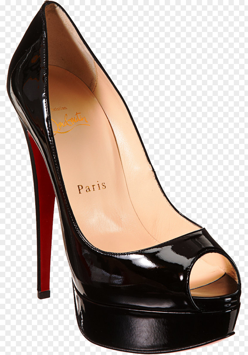 Louboutin Image Court Shoe High-heeled Footwear Peep-toe Fashion PNG