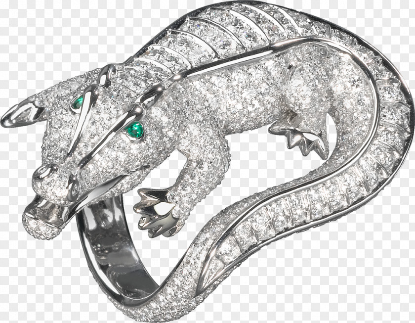 Ring Cartier Emerald Fauna Flora PNG