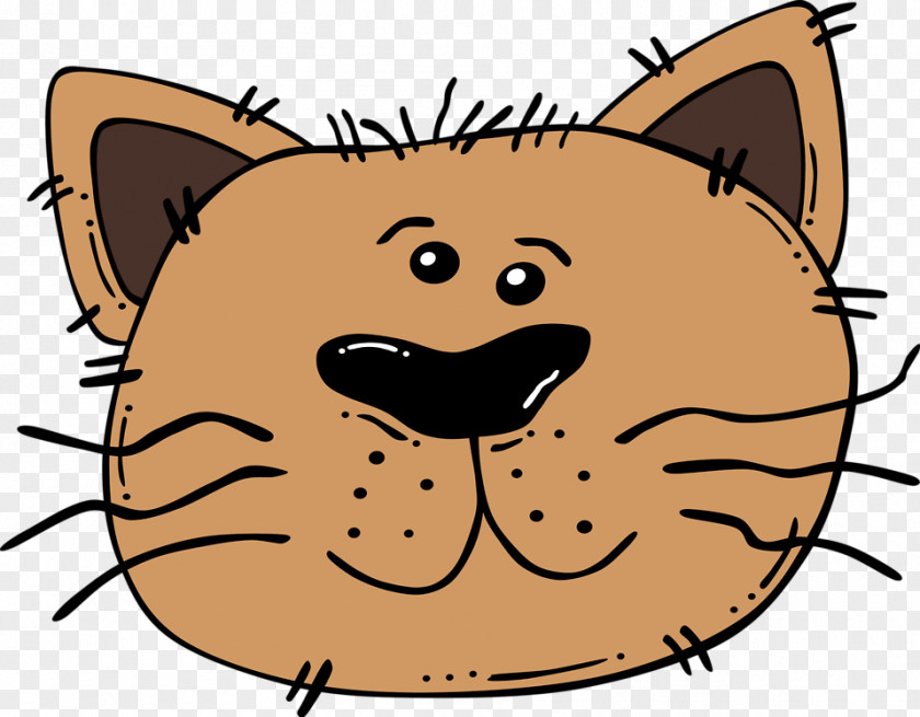 Cat Face Silhouette Kitten Cartoon Clip Art PNG