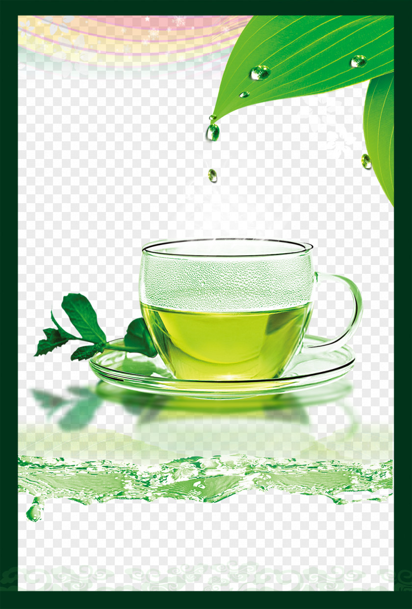 Creative Background Cup Of Green Tea Coffee Longjing Teacup PNG