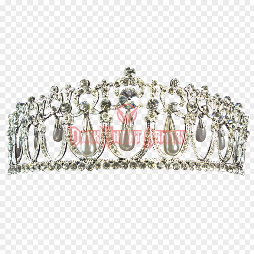 Crown Tiara Silver Imitation Gemstones & Rhinestones Gold PNG