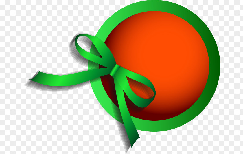 Painted Orange Bows Round Green Edge Tangerine Shoelace Knot PNG