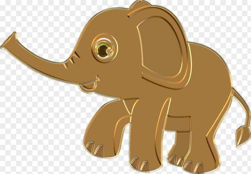 Cartoon Elephant Indian African Gold Elephantidae Clip Art PNG