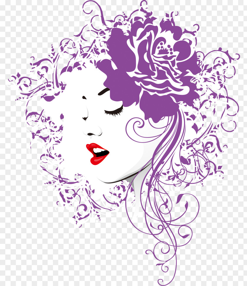 Flower Girl Rose Illustration PNG girl Illustration, Creative cartoon head hair pattern, decoration, woman face illustration clipart PNG