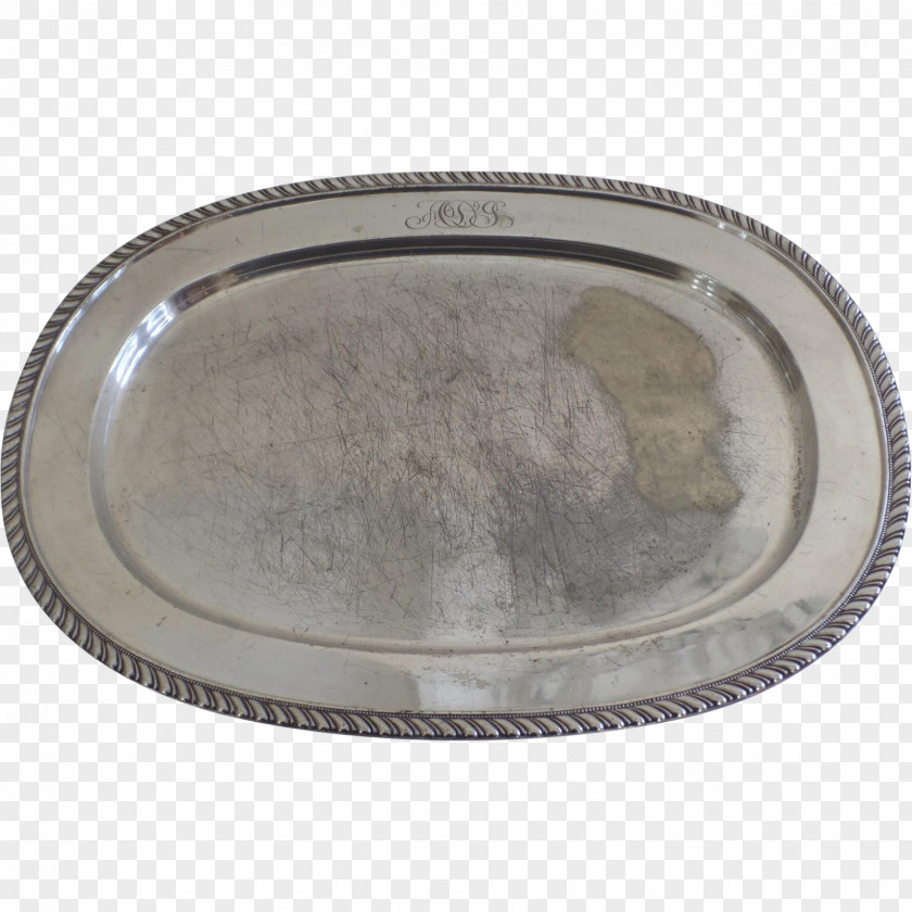 Silver Platter Metal Tableware Oval PNG