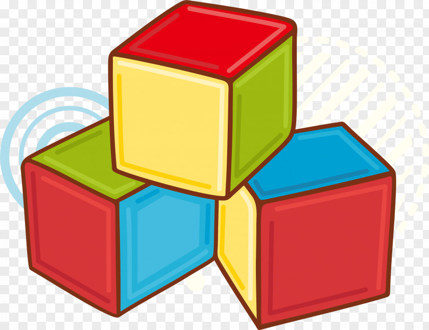 Colorful Squares Cube Computer File PNG