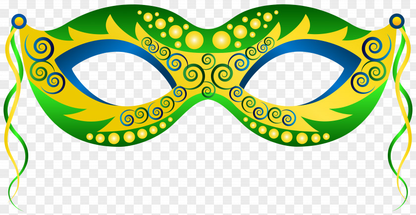 Green Yellow Carnival Mask Clip Art Image Mardi Gras PNG