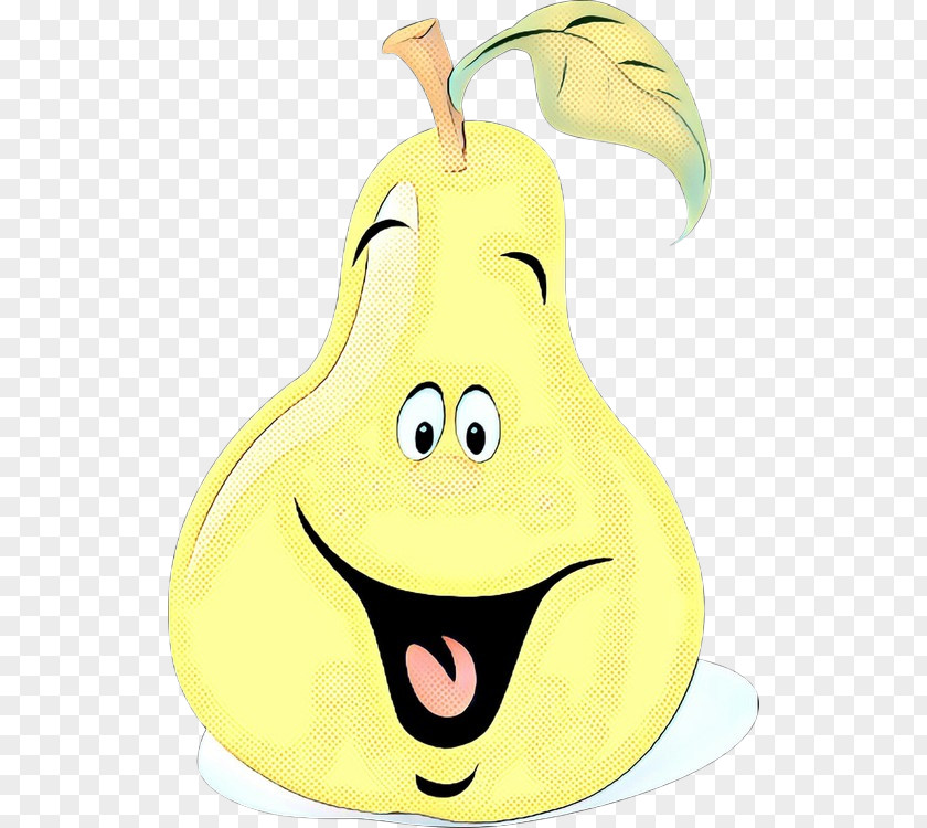 Happy Plant Yellow Pear Cartoon Smiley Fruit PNG