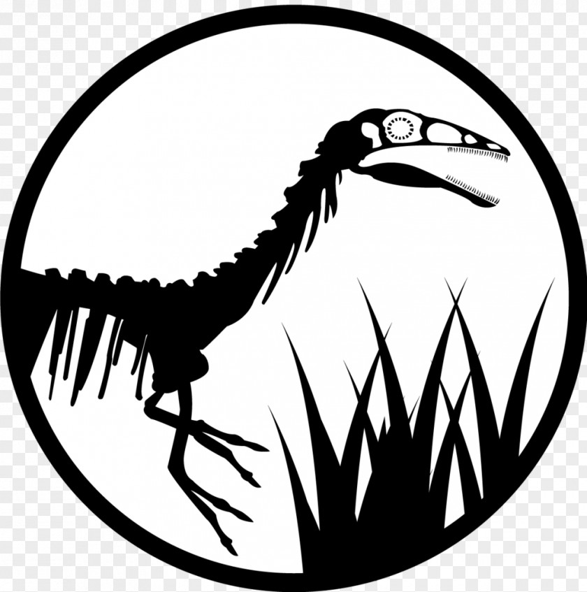 Jurassic Park Compsognathus Velociraptor Line Art Logo PNG