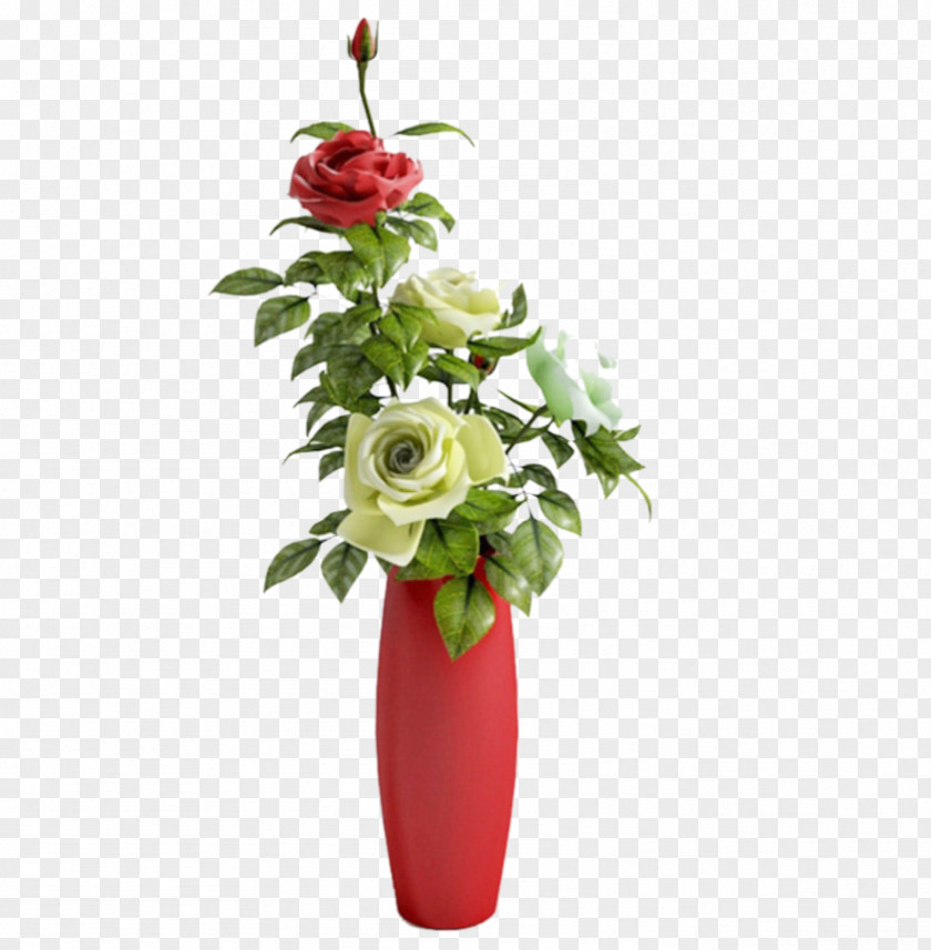 Vase Garden Roses 3D Modeling Computer Graphics PNG