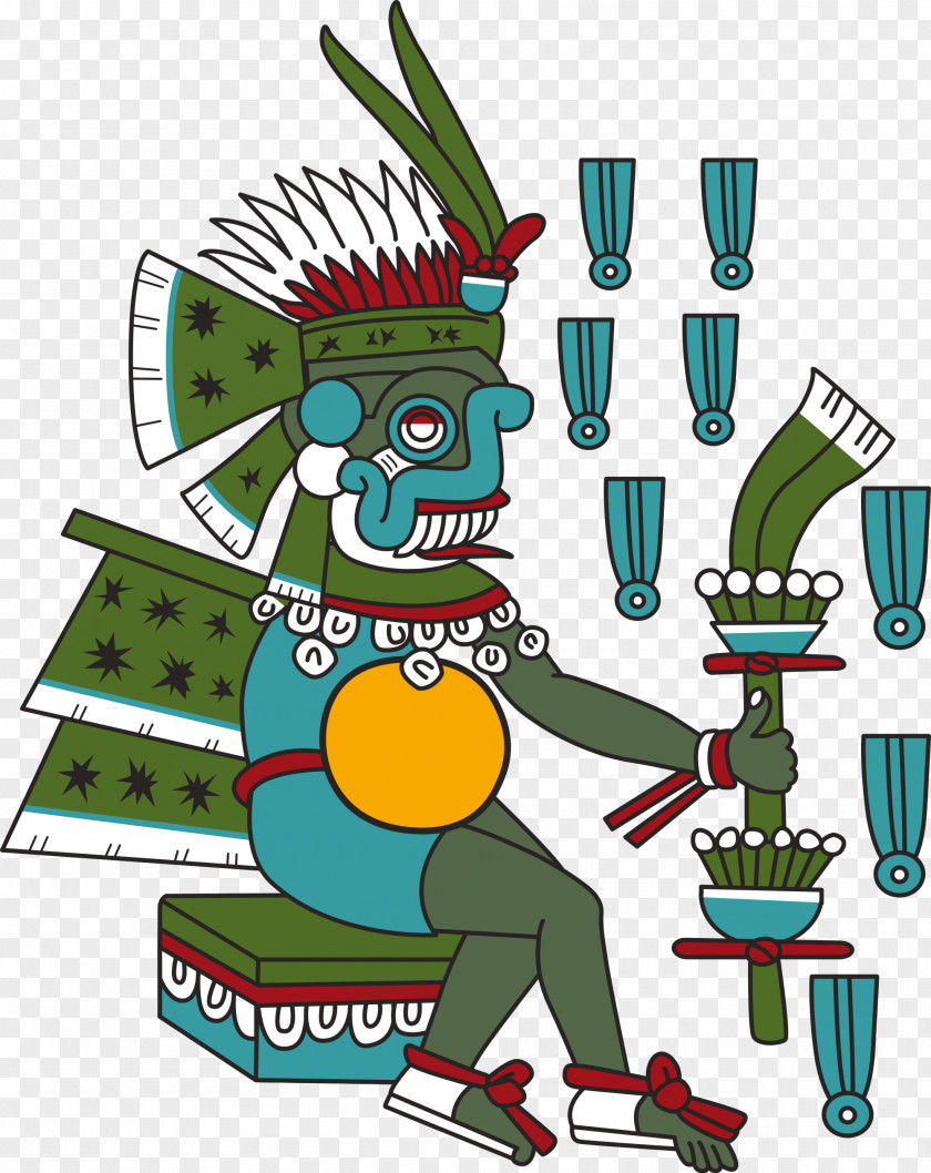 Aztec Calendar Stone Tlaloc Mythology Religion PNG
