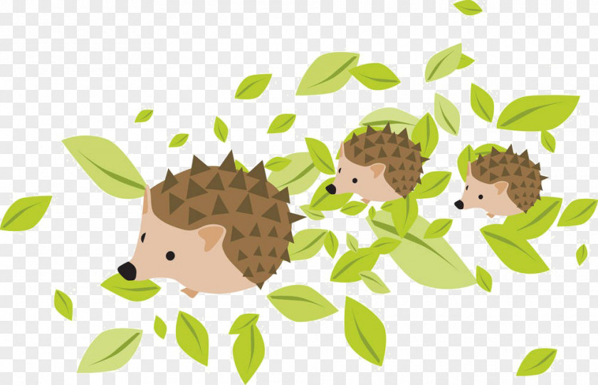 Cartoon Hedgehog Leaves Material Royalty-free Stock Photography Clip Art PNG