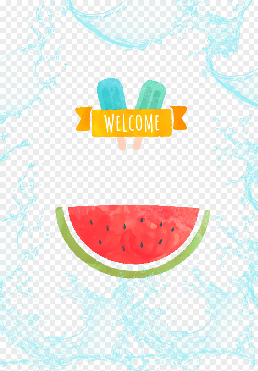 Watermelon Ice Cream Watercolor Painting Summer Clip Art PNG