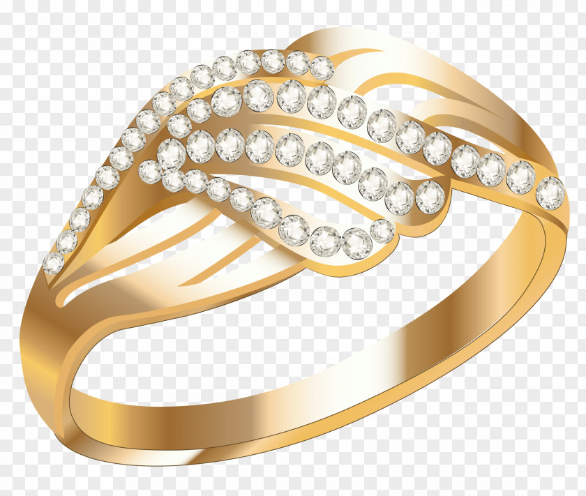 Golden Ring With Diamonds Clipart Earring Jewellery Wedding PNG