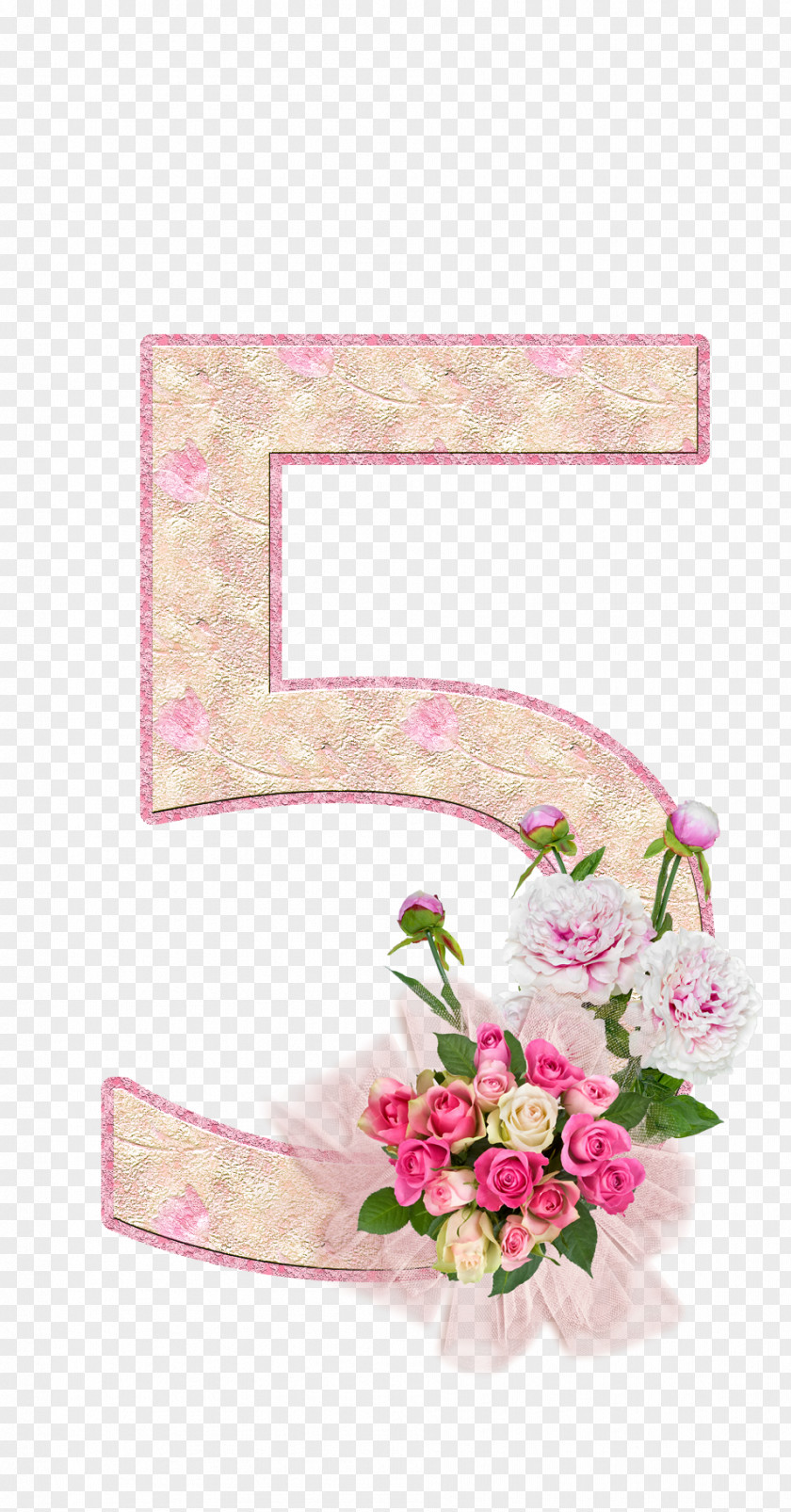 Alphabet Numerical Digit Floral Design Letter PNG