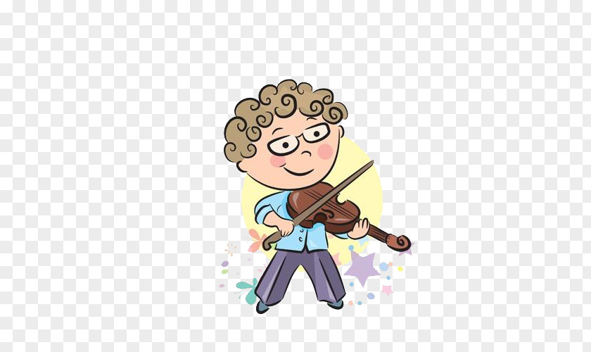 Hand-painted Violin Of The Little Boy Classmate Stationery Royalty-free PNG
