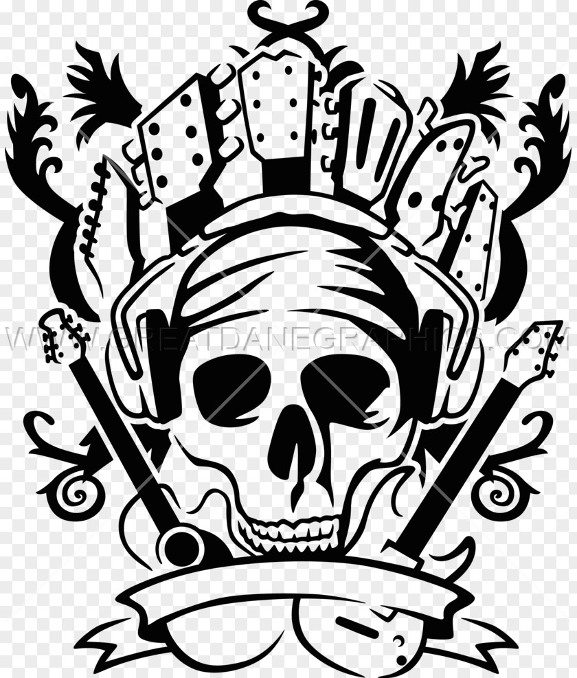 Skull Guitar Clip Art Graphics Visual Arts Printing Graphic Design PNG