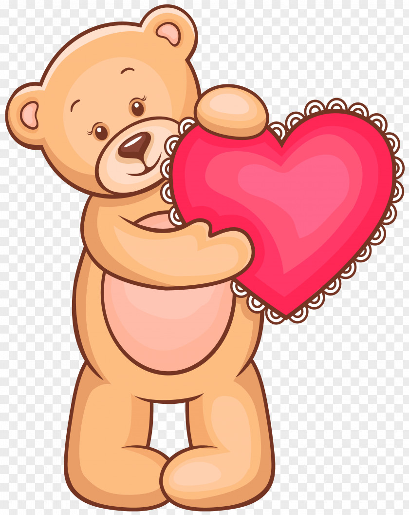 Transparent Teddy Bearwith Red Heart PNG Clipart New Year's Day Wish Happiness Eve PNG