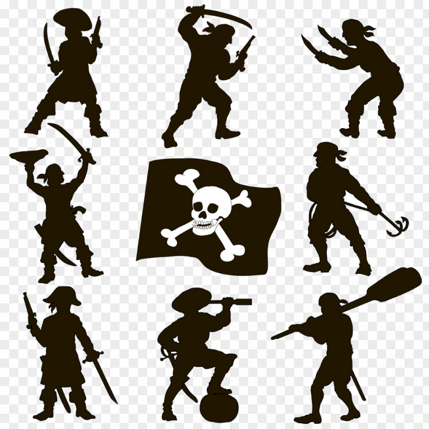 Hand-painted Pirate Image Silhouette Piracy Royalty-free Clip Art PNG