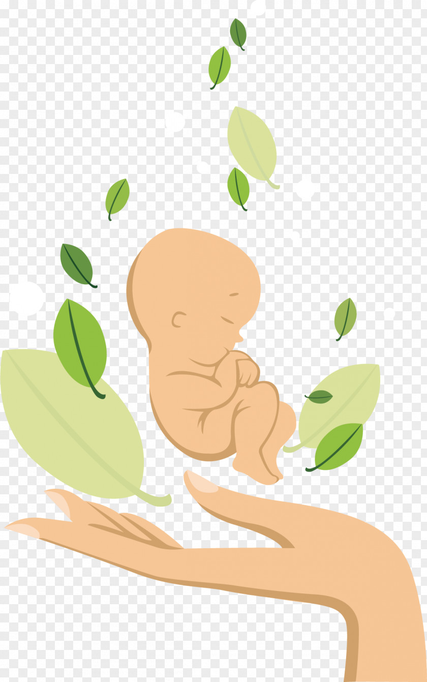 Vector Hand-painted Baby Infant Mother Child Illustration PNG