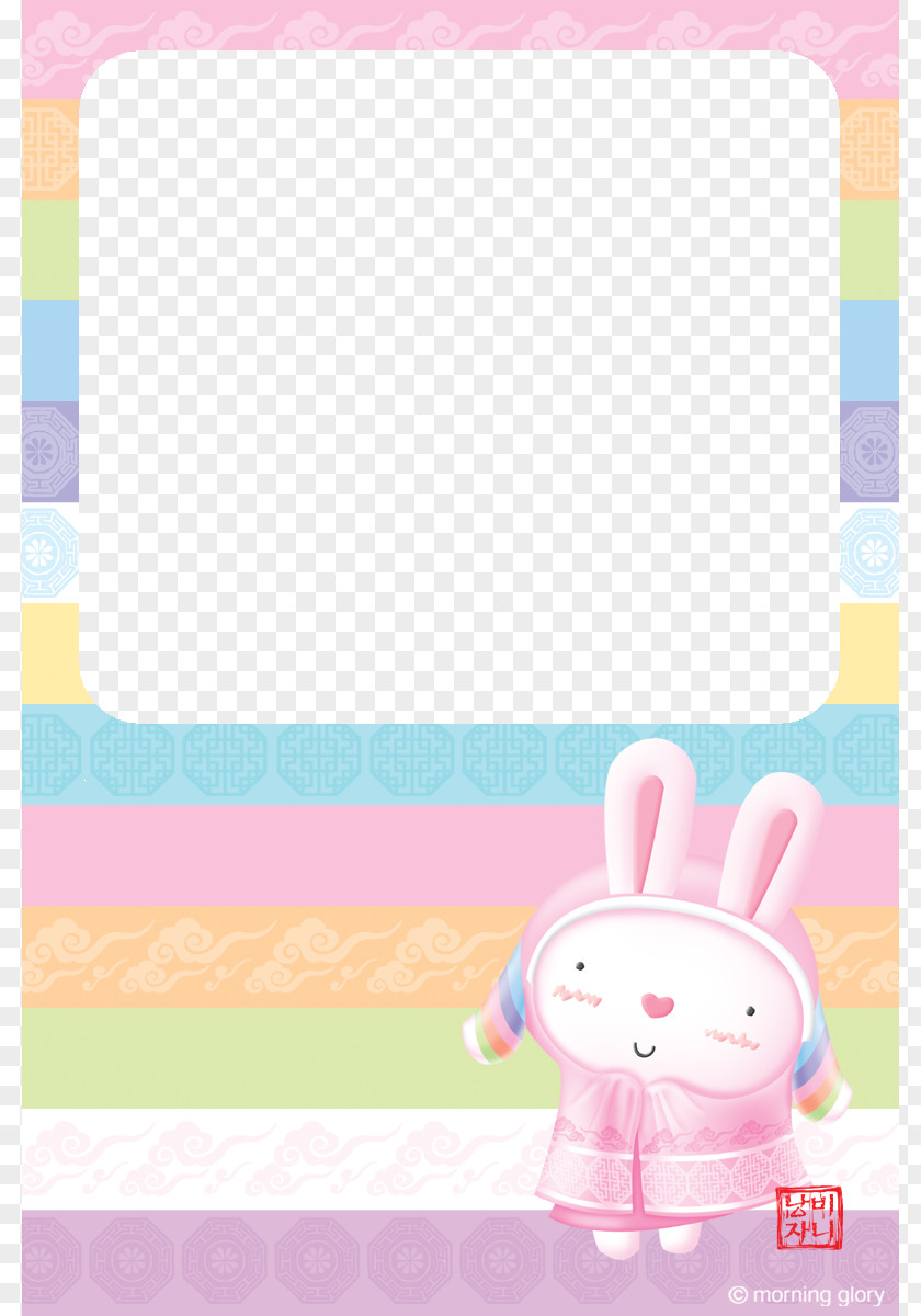 Rabbit Frame European Picture Pattern PNG