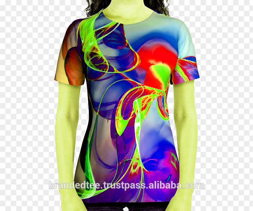 T-shirt Sleeve Shoulder Textile Electric Blue PNG