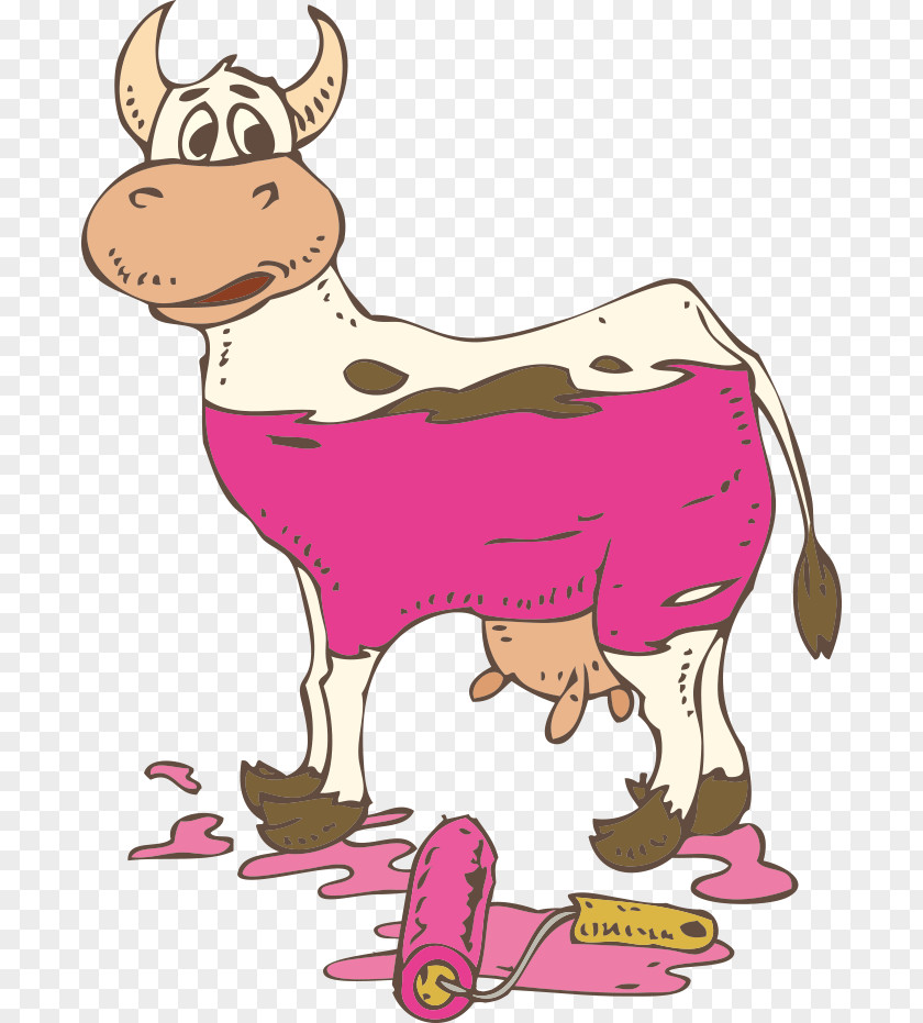 Cow Body Paint Vector Painting Illustration PNG