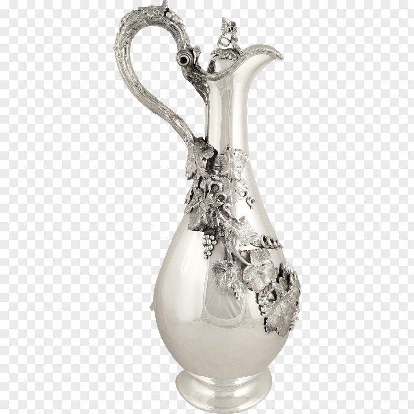 Grape Vine Silver Claret Jug Wine Vase Pitcher PNG