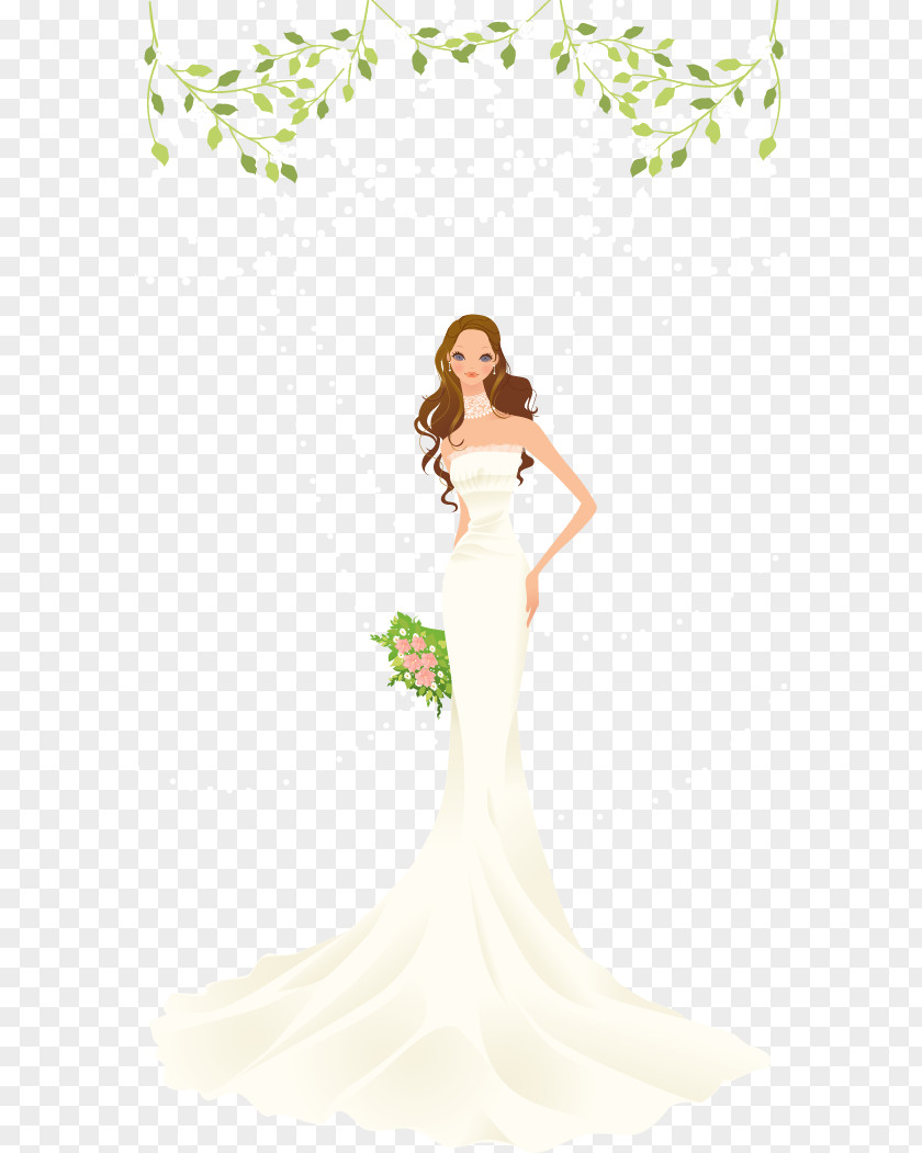 Beautiful Wedding Bride Vector Material Download Clip Art PNG
