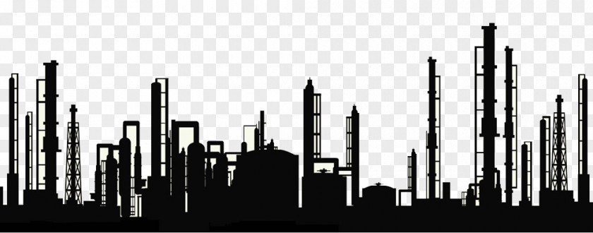 Factory Pipe Silhouette Oil Refinery PNG