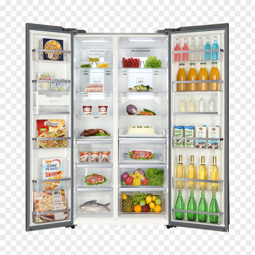 Refrigerator Haier HRF-628IX7 Food Center Stainless Steel Home Appliance Freezers PNG