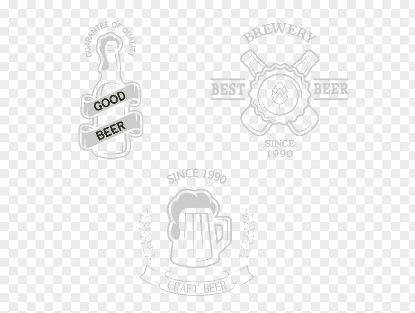 Beer Label Design Fashion Icon Vector Material White Brand Logo Circle Pattern PNG